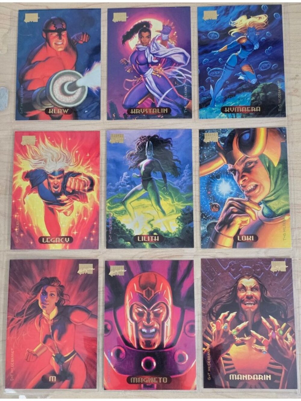Marvel Masterpieces 1993 Trading Card Lot Magneto‎ Loki Mandarin Holo Art
